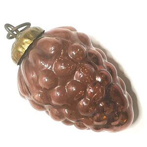 Vintage Kugal Mercury Glass Grape Cluster Pinecone Deep Rose Christmas Ornament